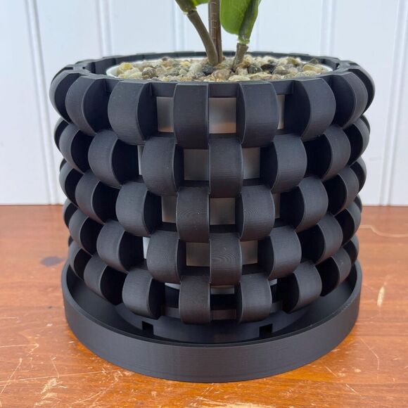 The Sinol Orchid Planter Pot with Drainage Tray, Modern Unique - Picture 2 of 9